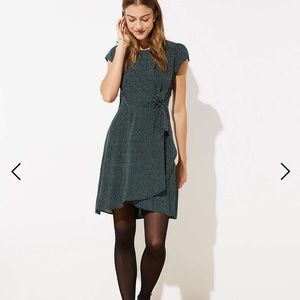 LOFT Dotted Wrap Flutter Dress